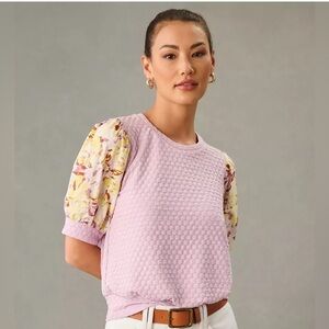 PORRIDGE anthro puff sleeve top L